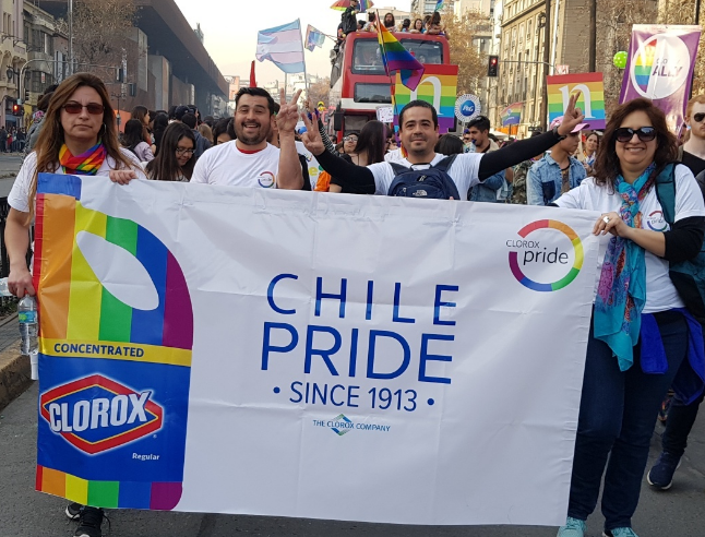 Clorox employees Chile Pride march